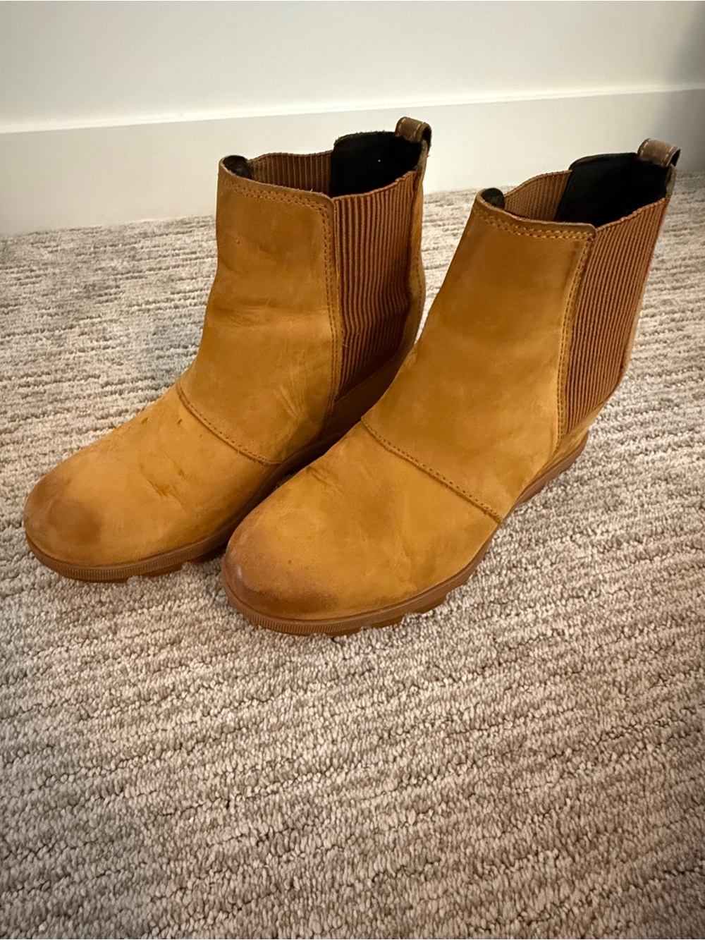 Sorel Boots in Camel with Wedge
